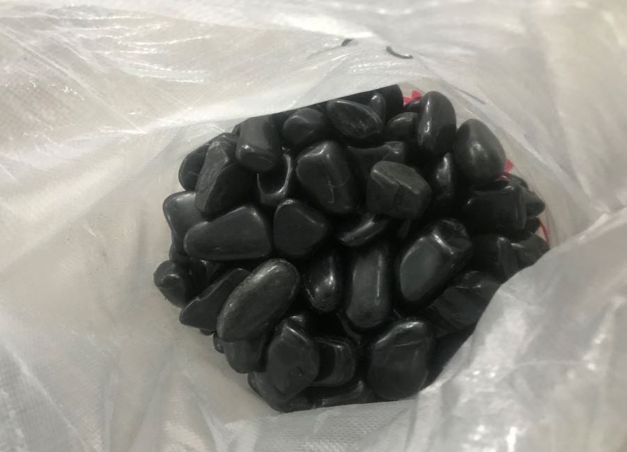 black polished river rock bulk