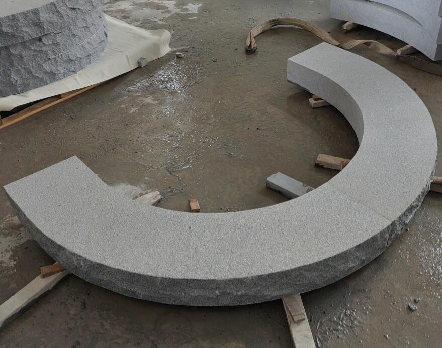 grey granite bending kerbstone
