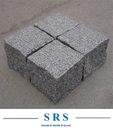 Pavimento de adoquines de piedra de granito natural chino