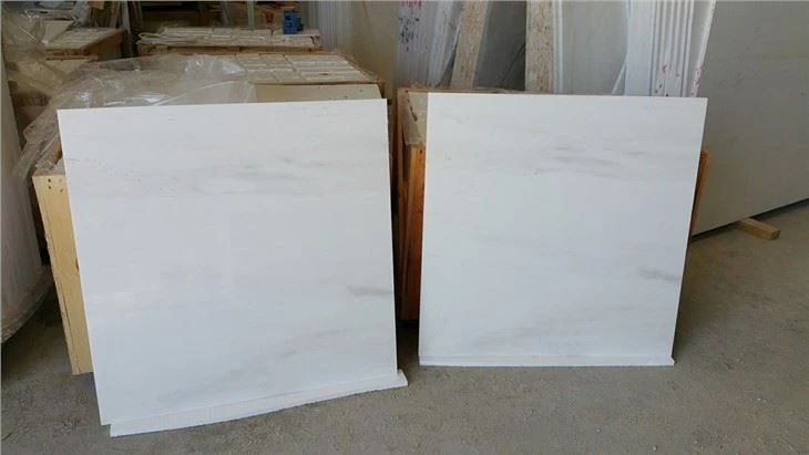 arctic white brushed marble tile