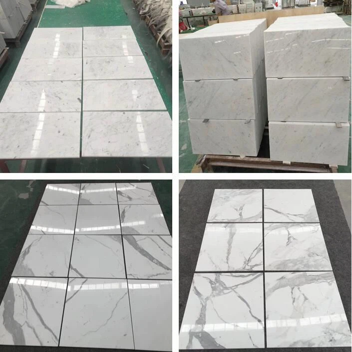 Mármol blanco Biano Carrara para baldosas de suelo de pared