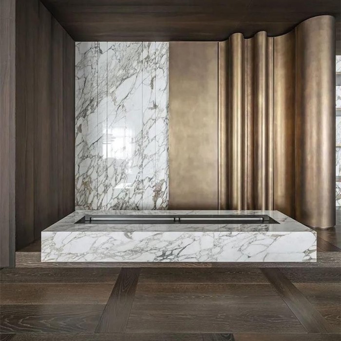 Italy Natural Calacatta White Marble Slabs Stone Polished For Wall Decoration