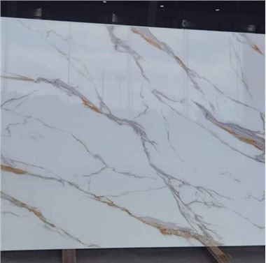 Losas de alto brillo Calacatta Gold Nano Glass