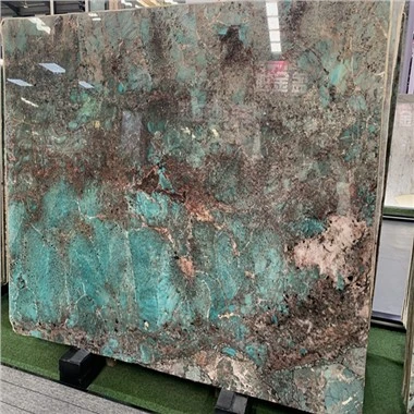 Losas grandes pulidas de mármol verde amazonita para encimera de azulejos