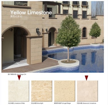 Piedra caliza beige para revestimiento de paredes
