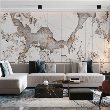 Piedra sinterizada de Pandora para la decoración de la casa Mesa de comedor de losa de pared
