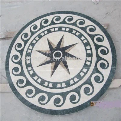 Top mosaico medallón pisos de mármol diseño chorro de agua