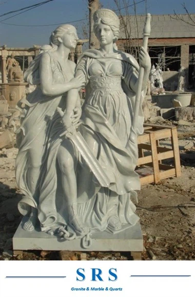 Estatuas de figuras de mármol blanco
