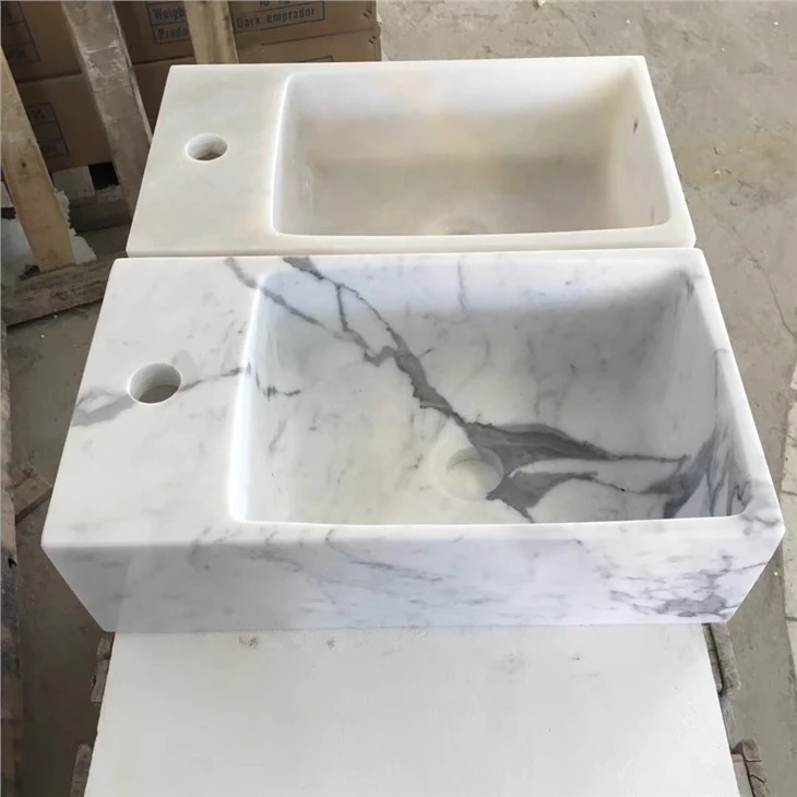 Lavabo de mármol blanco para baño