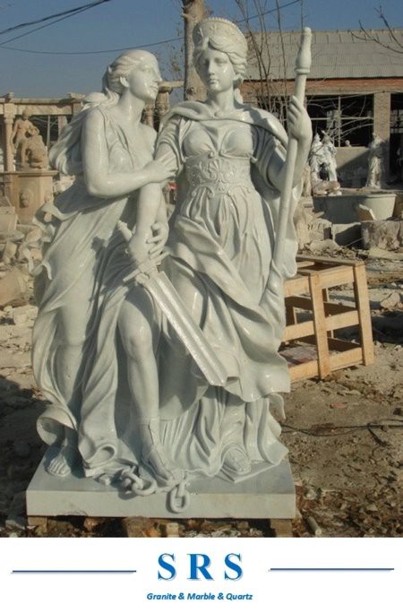 Estatuas de figuras de mármol blanco
